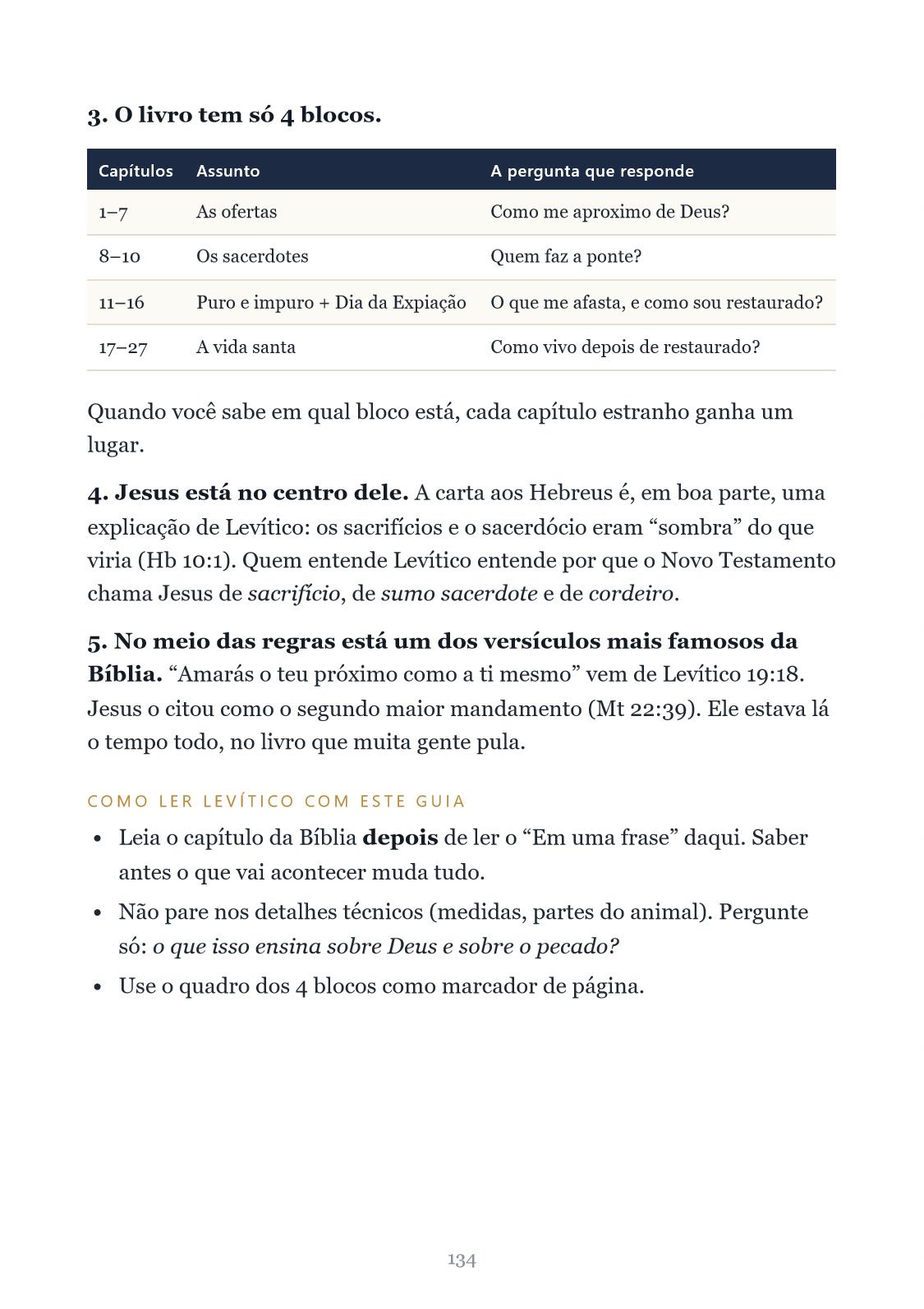 Página com os 4 blocos de Levítico